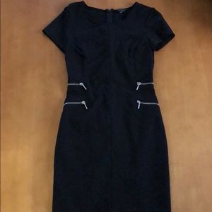 Club Monaco black capped sleeve dress